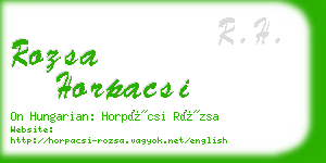 rozsa horpacsi business card